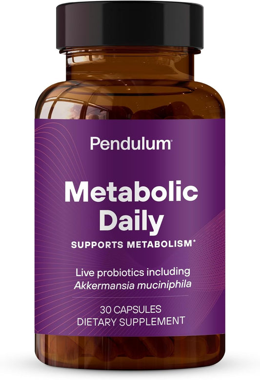 Metabolic Balance Daily Supplement with Exclusive Akkermansia Strain - Boost Your Metabolism & Maintain Energy - Unique & Patented Live Akkermansia Formula - 30-Day Supply