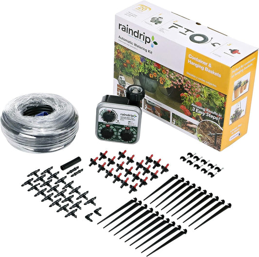 Raindrip Automatic Drip Irrigation Watering Kit with Timer