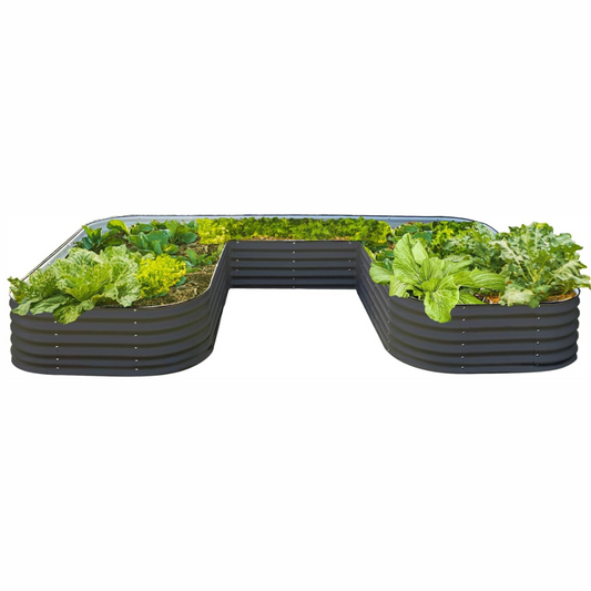 Vego Garden 17" Tall U-Shape Raised Garden Bed - Metal Planter Box for Vegetables, Flowers - Jumbo Size
